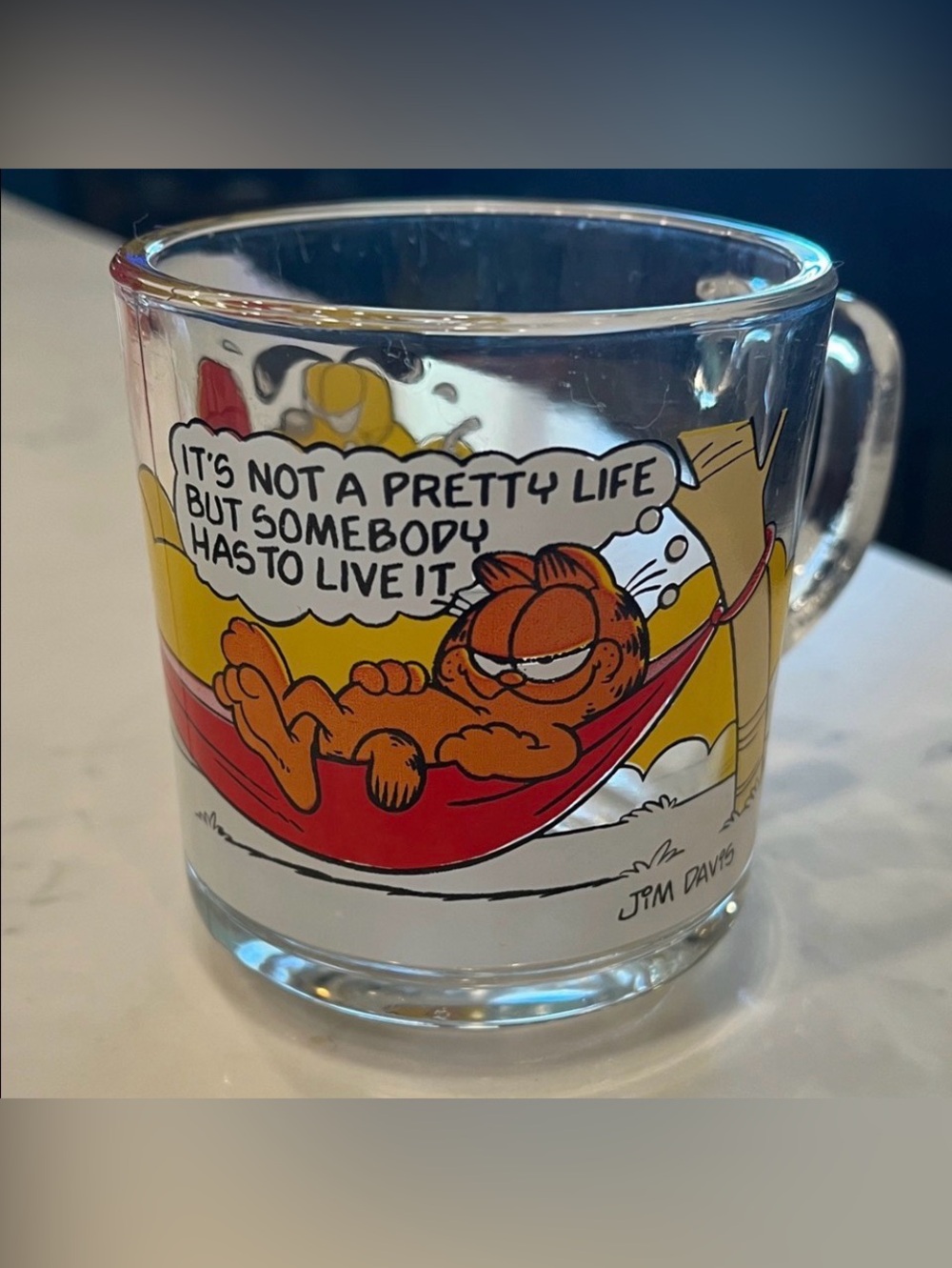 Vintage Garfield Glass Mug
